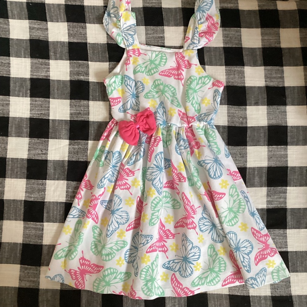 Colorful Butterfly Print Kids Dress